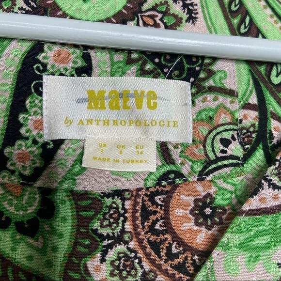 Anthropologie Maeve Blaise Short Sleeve Button Down Top 2 - Picture 3 of 7